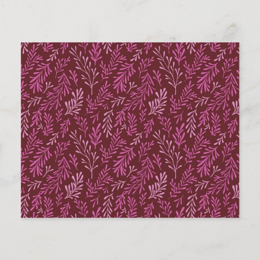 Budget Burgundy Red Leaf Pattern Merry Kerstry Flyer (Achterkant)