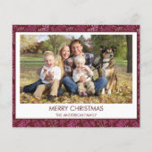 Budget Burgundy Red Leaf Pattern Merry Kerstry Flyer (Voorkant)