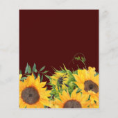 Budget Burgundy Sunflower Weddenschap (Achterkant)