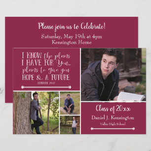 Budget Burgundy Verse Afstuderen Foto Collage