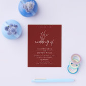 Budget Burgundy Wedding Invitation Flyer (Enkel)