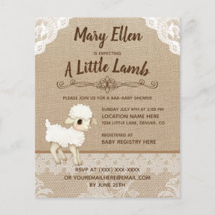 BUDGET Burlap Little Lamb Baby shower Invision