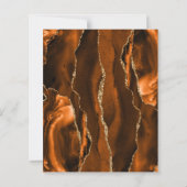 Budget Burnt Oranje Agate Navy Blue Wedding Invite (Achterkant)