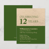Budget Business Jubileum Green Gold Invitations (Voorkant / Achterkant)