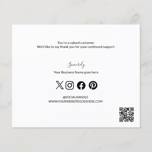 Budget Business Logo Social QR Code Dank u Flyer (Achterkant)