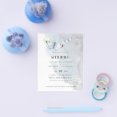 BUDGET Butterflies Dusty Blue Wedding Flyer (Enkel)