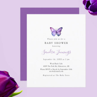 Budget Butterfly Baby shower Elegant Waterverf