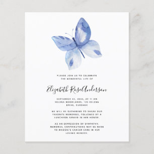 BUDGET Butterfly Celebration of Life Invitation