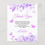 Budget Butterfly Vrijgezellenfeest Dank u kaart (Voorkant)