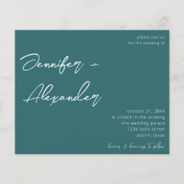 Budget Cactus Green Calligraphy Photo Wedding Flyer