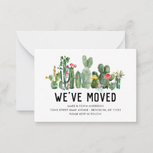 Budget Cactus We hebben de 'Home Moving Announceme Notitiekaartje