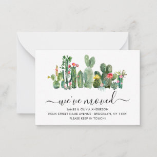 Budget Cactus We hebben nieuwe Home Moving Kaart v Notitiekaartje