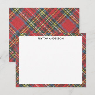 Budget Cadeau, Naam, Royal Stewart Tartan Afdruk Notitiekaartje