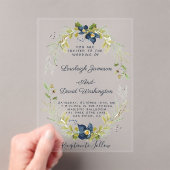 Budget Cadre floral bleu faire-part de mariage (In situ (ordinateur de poche))
