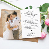 Budget Calligraphie Mariage Merci 2 Carte photo