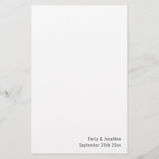 Budget Calligraphie Moderne Mariage Menu (Dos)