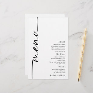 Budget Calligraphy Moderne Wedding Menu