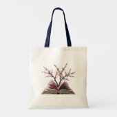Budget Canvas tas – Cherry Blossom Book Art Design (Achterkant)