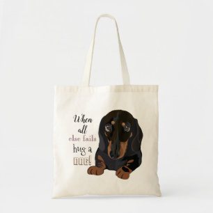 Budget Canvas tas "Hug a dog" Dachshund