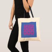 Budget Canvas tas: Magenta en Blue Faux-Patchwork Tote Bag (Voorkant (product))