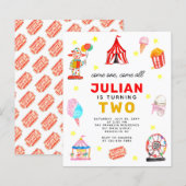Budget carnaval Circus Tent Clown Popcorn Birthday (Voorkant / Achterkant)