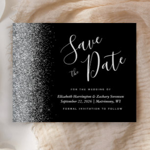 Budget Carte de Mariage à Épargner Noir avec Paill