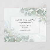 Budget Carte de Mariage Économique Eucalyptus Vert (Dos)