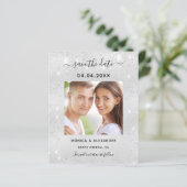 Budget carte de mariage photo code qr argent Save  (Debout devant)