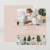 BUDGET Carte de Noël moderne blush multi-photos (Devant / Derrière)