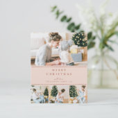 BUDGET Carte de Noël moderne blush multi-photos (Debout devant)