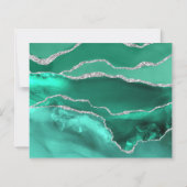 Budget Carte de Préavis Vert Seafoam Argent Agate (Dos)