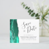 Budget Carte de Préavis Vert Seafoam Argent Agate (Debout devant)