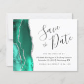 Budget Carte de Préavis Vert Seafoam Argent Agate (Devant)