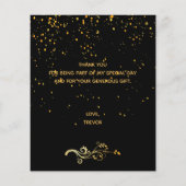 Budget Carte de remerciements anniversaire noir or (Dos)