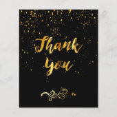 Budget Carte de remerciements anniversaire noir or (Devant)