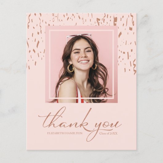 Budget Carte de remerciements Confetti Graduation (Devant)