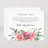 BUDGET Carte de remerciements funéraire | Fleurs (Devant / Derrière)