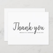 BUDGET Carte de remerciements Mariage simple (Devant / Derrière)