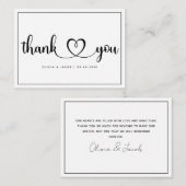 BUDGET Carte de remerciements Mariage simple (Devant / Derrière)