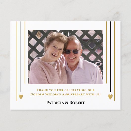 Budget Carte de remerciements photo du 50e anniver (Devant)