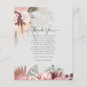 BUDGET Carte de remerciements photo Pampas Mariage (Devant)