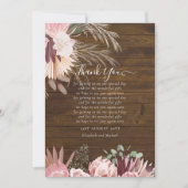 BUDGET Carte de remerciements photo Pampas Mariage (Devant)