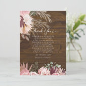 BUDGET Carte de remerciements photo Pampas Mariage (Debout devant)