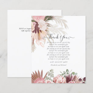 BUDGET Carte de remerciements photo Pampas Mariage