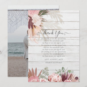 BUDGET Carte de remerciements photo Pampas Mariage