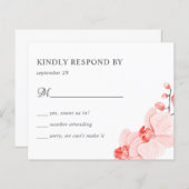 BUDGET Carte de réponse de mariage botanique chic (Devant / Derrière)