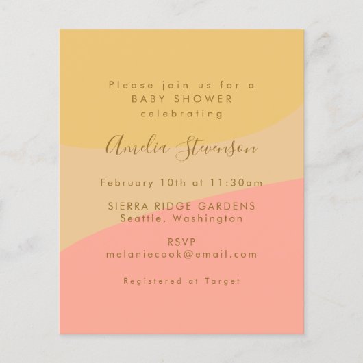 Budget Cartes Bio Pastel Baby shower Invitation (Devant)