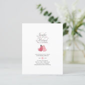 Budget Cat Bride en Groom Coral Wedding Invites (Staand voorkant)