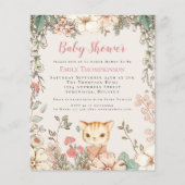 Budget Cat Girl Baby shower Uitnodigen (Voorkant)