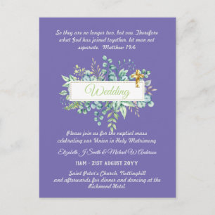 BUDGET Catholique Mariage Invitations Croix de ver